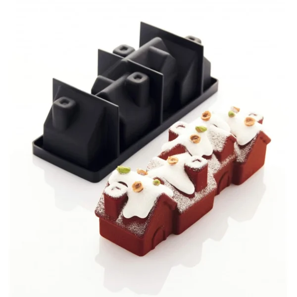 Moule Silicone Bûche Châlet 25 X 8,3 Cm X H 9 Cm Pavoni soldes de Noël 1