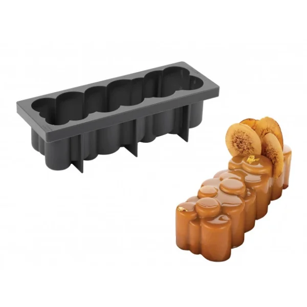 SOLDES TOUT À Moule Silicone Bûche Pièces 25 X 8 Cm X H 7,7 Cm Pavoni 1