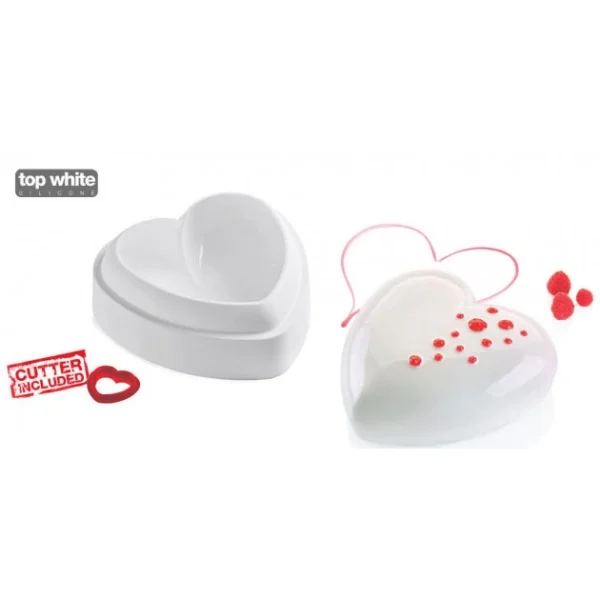 marques pas cher Moule Silicone Coeur Bombé 170 Mm Silikomart Professional 1