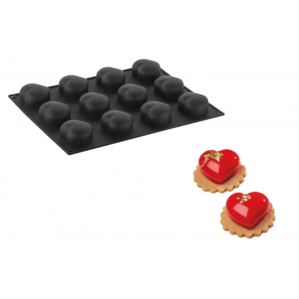 excellente qualité Moule Silicone Coeur Passion 7,1 X 6,6 Cm X H 3,8 Cm (x12) Pavoflex 1