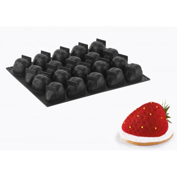 Moule Silicone Fraise 7,1 X 5,4 Cm X H 4,6 Cm (x20) Pavoflex boutique pas cher 1