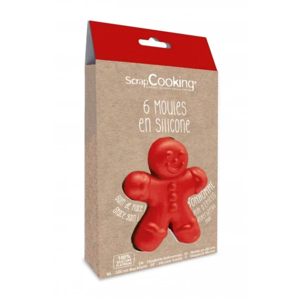 soldes en ligne Moule Silicone Individuel Bonhomme 10,5 Cm (x6) Scrapcooking 1