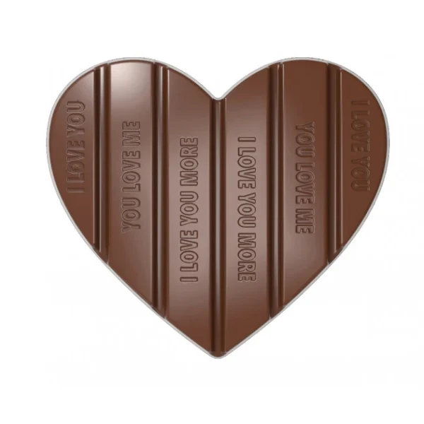 Moule Tablette Chocolat Cœur 12,5 X 11 Cm (x2) Chocolate World soldes luxe 1