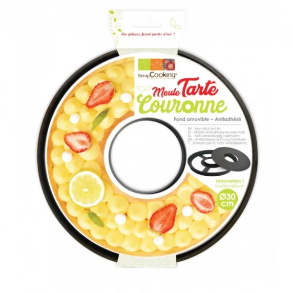 Moule Tarte Couronne Ø30cm Fond Amovible Anti-Adhésif Scrapcooking fashion pas cher 1