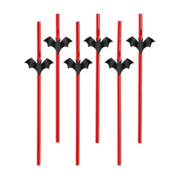 Partydeco Pailles En Papier Halloween Chauve-Souris PartyDéco (x6) grande qualité 1