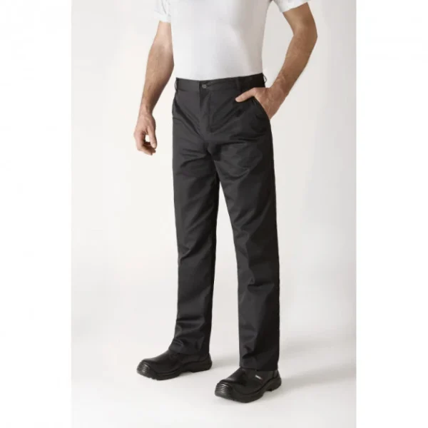 marque pas cher Pantalon De Cuisine Mixte Noir TIMEO T.34 Robur 1