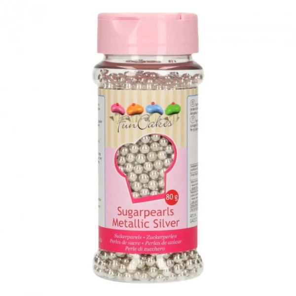 Retour Gratuit Perles De Sucre Argent Métallique 80g Funcakes 1