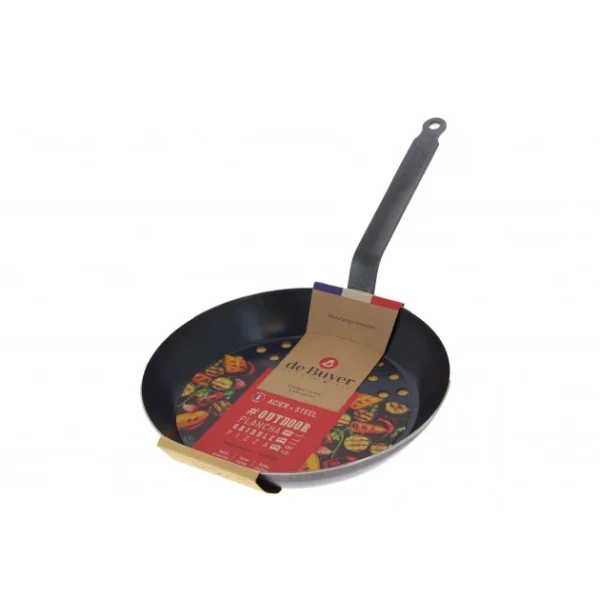 dernière tendance Poêle à Légumes Perforée Tôle Bleue Ø 28 Cm Outdoor De Buyer 4