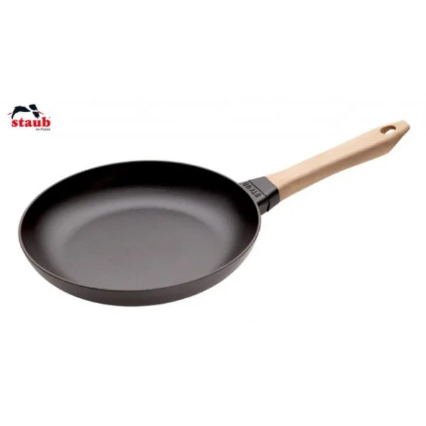 mode pas cher Poêle En Fonte Noir 26 Cm Manche Bois Staub 1