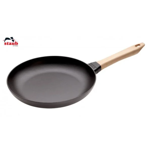 Poêle En Fonte Noir 28 Cm Manche Bois Staub garantis authentique 1