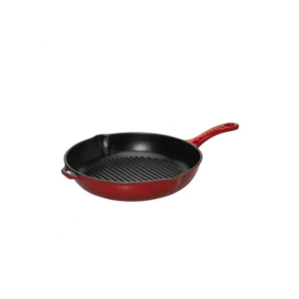 De super promotions disponibles Poêle-gril En Fonte Rond 25 Cm Rouge Chasseur 1