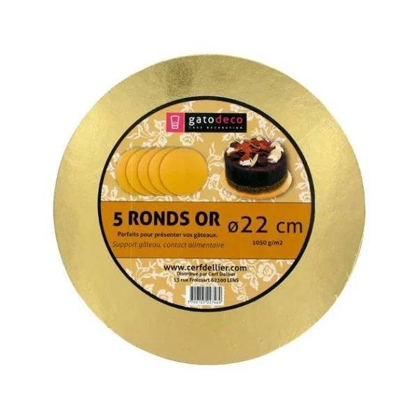 magasin en ligne GATODECO Ronds Dorés Ø 21,7 Cm (x5) Gatodéco 1