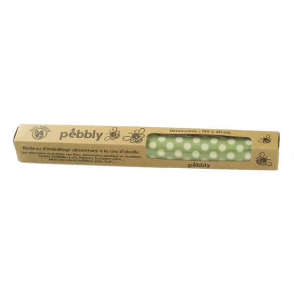 Rouleau Emballage Alimentaire Cire Abeille Pois Vert 30 X 100 Cm Pebbly Acheter 1