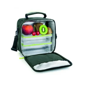 shopping pas cher Sac Lunch Isotherme + 2 Boîtes Hermétique Plastique Vert Ibili 15