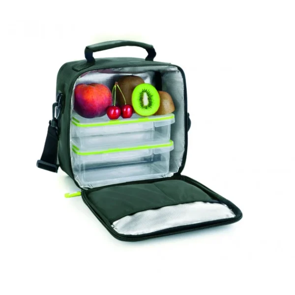 shopping pas cher Sac Lunch Isotherme + 2 Boîtes Hermétique Plastique Vert Ibili 5