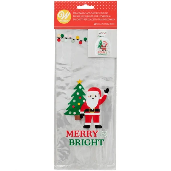 marque pas cher Sachet Bonbon Père Noël 11 X 23,5 Cm Avec Attaches Sachet Wilton (x20) 1