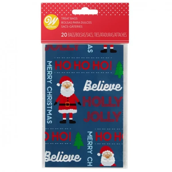 marque pas cher en ligne Sachet Bonbon Père Noël Holly Jolly 10 X 15,5 Cm (x20) Wilton 1