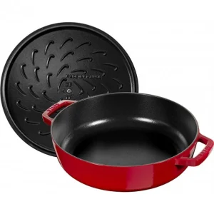 Sauteuse En Fonte Chistera 28 Cm Rouge Cerise Staub remise en ligne 12