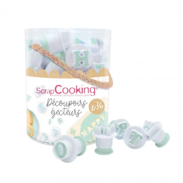 magasin Seau 36 Découpoirs éjecteurs Lettres Et Chiffres ScrapCooking 1