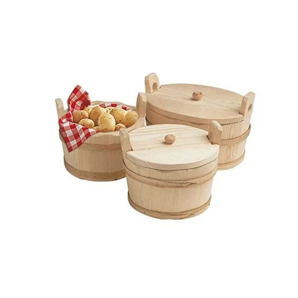 BRON-COUCKE Seille En Bois Ovale Avec Couvercle L.25cm qualité d’originales 1