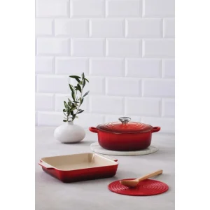 vente chaude Set Cocotte 24 Cm, Plat à Gratin 23 Cm Et Dessous De Plat Cerise Le Creuset 6