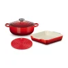 vente chaude Set Cocotte 24 Cm, Plat à Gratin 23 Cm Et Dessous De Plat Cerise Le Creuset 10