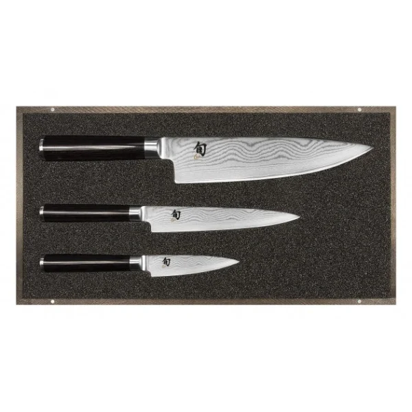 Livraison Standard/Rapide Set Couteau D’Office, Couteau Universel Et Couteau De Chef Shun Classic Damas Kai 1