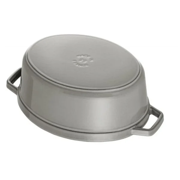 l'unique style STAUB Cocotte Fonte Ovale 15 Cm Gris Graphite 0,6 L 4