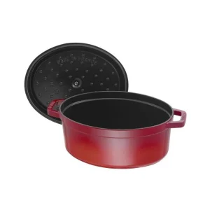 Authentic Original licence STAUB Cocotte Fonte Ovale 23 Cm Rouge Cerise 2,35 L 12