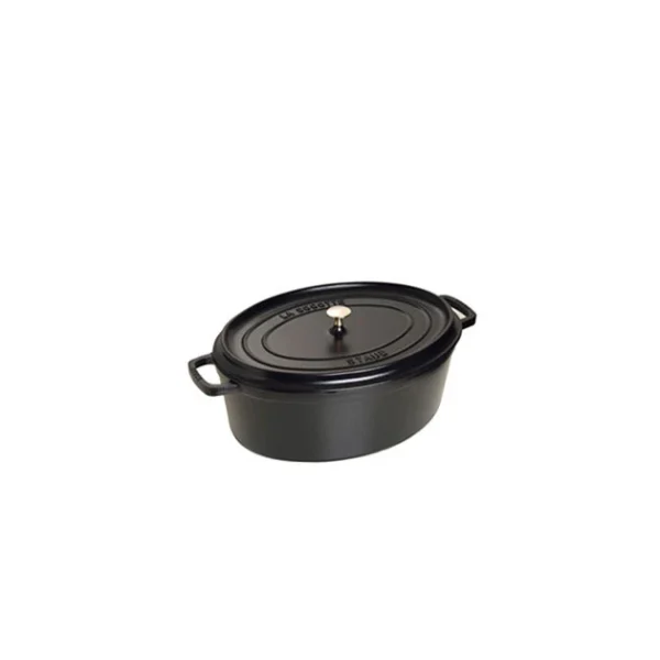 Vente STAUB Cocotte Fonte Ovale 27 Cm Noir Mat 3,2 L 1