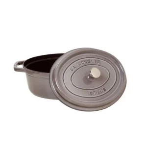 STAUB Cocotte Fonte Ovale 29 Cm Gris Graphite 4,2 L à prix d'occasion 6