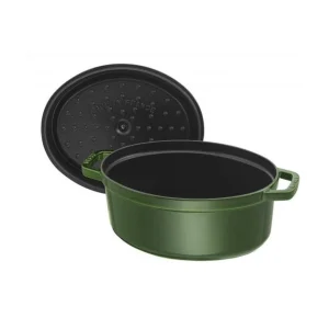 france STAUB Cocotte Fonte Ovale 29 Cm Vert Basilic Majolique 4,2 L 8