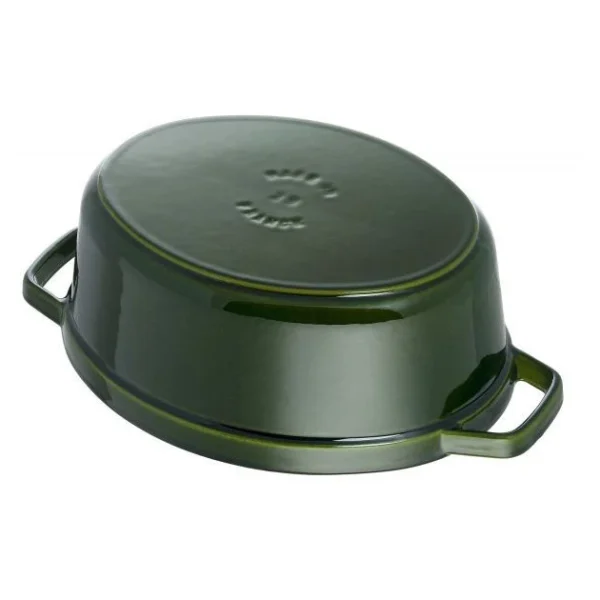 france STAUB Cocotte Fonte Ovale 29 Cm Vert Basilic Majolique 4,2 L 5