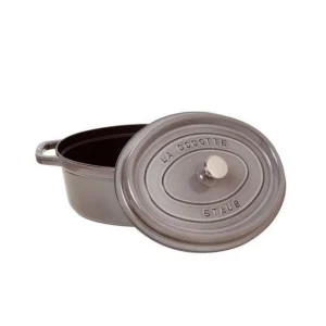 Paris STAUB Cocotte Fonte Ovale 33 Cm Gris Graphite 6,7 L 6