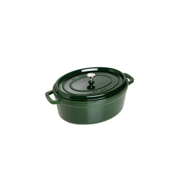 STAUB Cocotte Fonte Ovale 33 Cm Vert Basilic Majolique 6,7 L Protections acheteurs 1