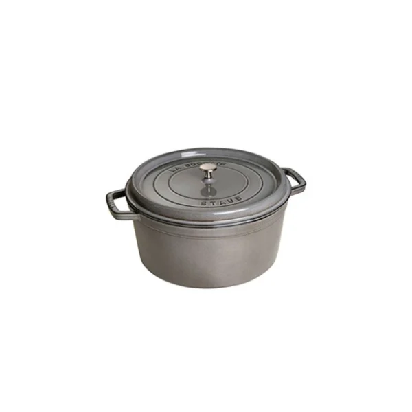 vente chaude STAUB Cocotte Fonte Ronde 22 Cm Gris Graphite 2,6 L 1