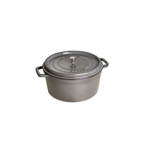 soldes officiel STAUB Cocotte Fonte Ronde 24 Cm Gris Graphite 3,8 L 1