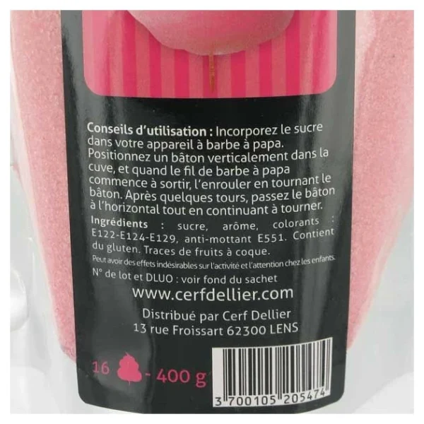 Distributeur Officiel PATISDECOR Sucre Barbe à Papa Fraise 400 G Patisdécor 3