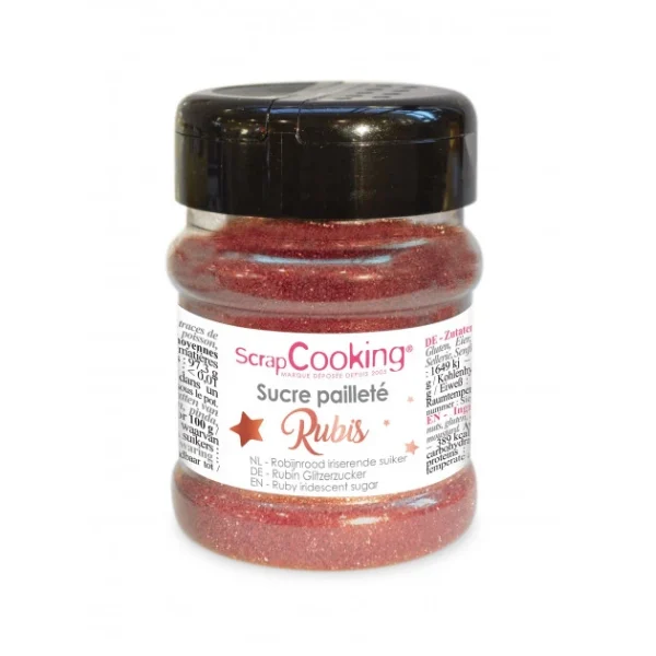 vente pas cher en ligne Sucre Pailleté Rubis 160 G Scrapcooking 1