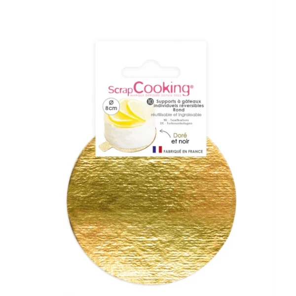 Supports Gâteau Or Et Noir Rond 8 Cm (x10) Scrapcooking magasin en ligne france 1