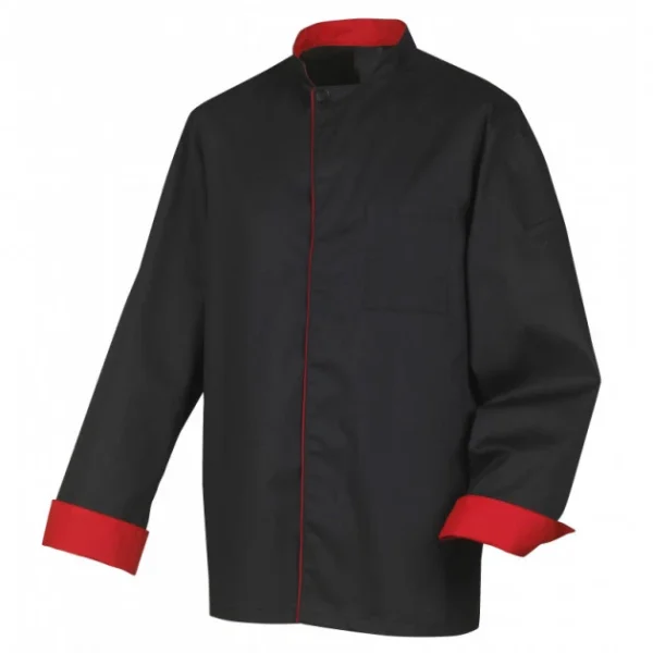 Veste De Cuisine Mixte Noire/Rouge BOKO T.1 Robur garantis authentique 1