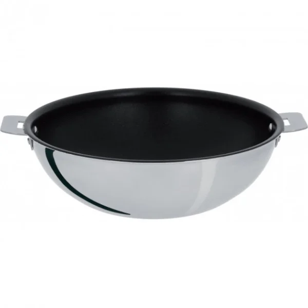 soldes luxe Wok Casteline Ø 28 Cm Manche Amovible Anti-Adhésif Inox Cristel 1