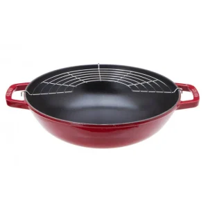 Prix très abordable Wok En Fonte 30 Cm Rouge Staub 6