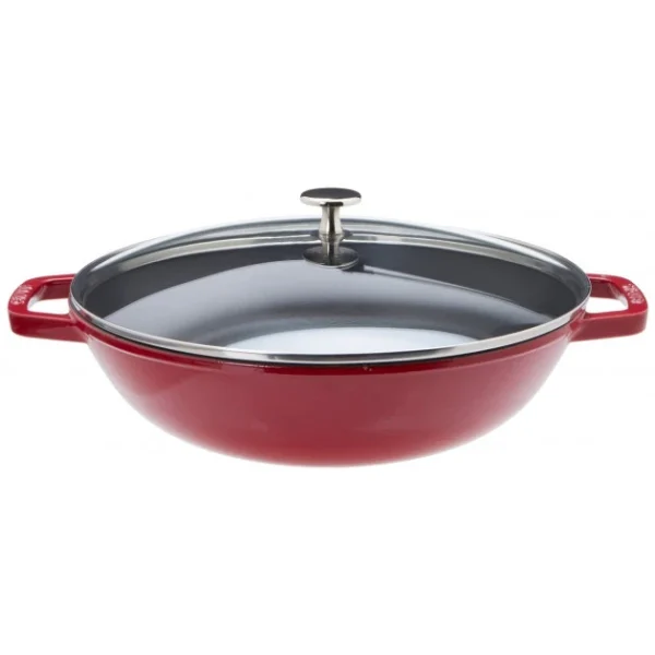 Prix très abordable Wok En Fonte 30 Cm Rouge Staub 1